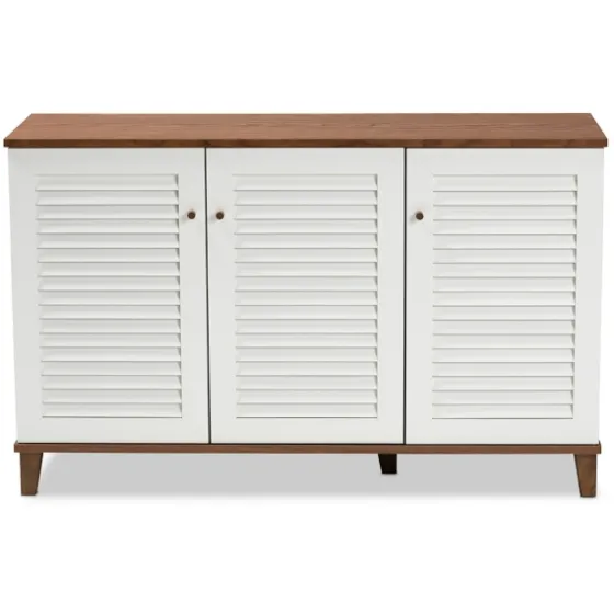 Collier Two-Tone 3-Door Shoe Storage Cabinet-Kirkland's Home Shop