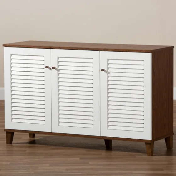 Collier Two-Tone 3-Door Shoe Storage Cabinet-Kirkland's Home Shop