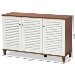 Collier Two-Tone 3-Door Shoe Storage Cabinet-Kirkland's Home Shop