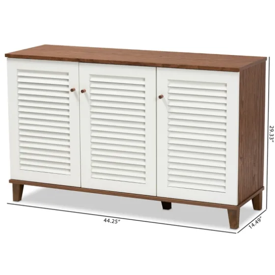 Collier Two-Tone 3-Door Shoe Storage Cabinet-Kirkland's Home Shop