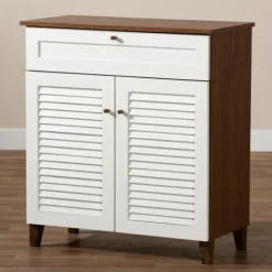 Collier Two-Tone Drawer Shoe Storage Cabinet-Kirkland's Home Outlet