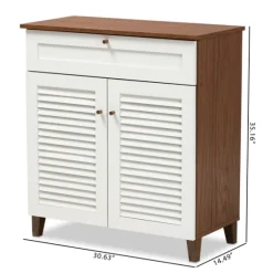 Collier Two-Tone Drawer Shoe Storage Cabinet-Kirkland's Home Outlet