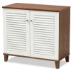 Collier Two-Tone Slatted Shoe Storage Cabinet-Kirkland's Home Best Sale