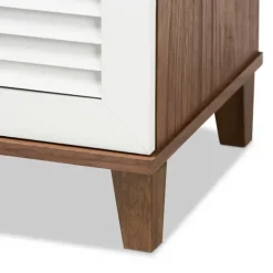 Collier Two-Tone Slatted Shoe Storage Cabinet-Kirkland's Home Best Sale