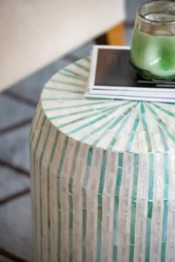 Color Capiz Shell Accent Table-Kirkland's Home Clearance