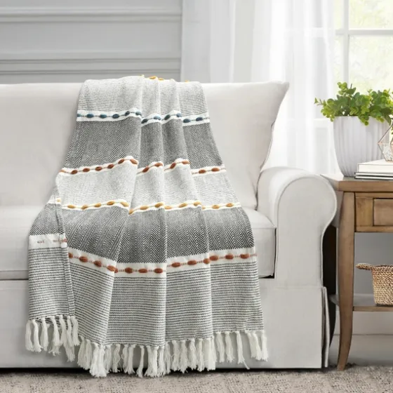 Color Herringbone Stripe Throw-Kirkland's Home Discount