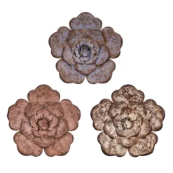 Color Metal Flower Wall Plaques, Set Of 3-Kirkland's Home Cheap