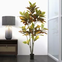 Colorful Croton Tree In Black Planter, 5 Ft.-Kirkland's Home Flash Sale