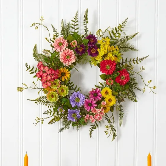 Colorful Mixed Floral Wreath-Kirkland's Home Cheap