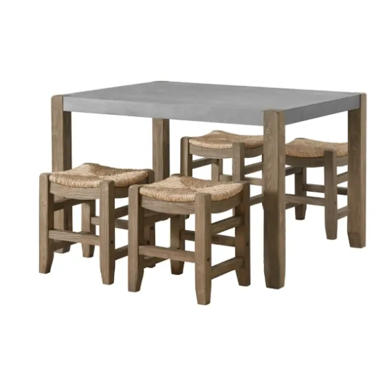 Concrete Table And Stools 5-Pc. Dining Set-Kirkland's Home Shop