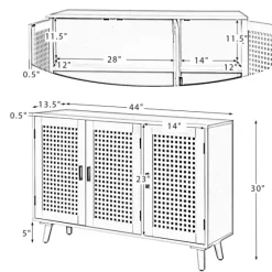 Contemporary Lattice Doors Sideboard-Kirkland's Home Cheap