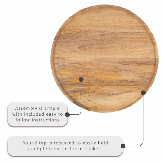 Copper Plated Accent Table With Mango Wood Top-Kirkland's Home Discount