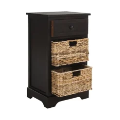 Cora Accent Table With Woven Storage Baskets-Kirkland's Home Discount