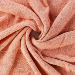 Coral Checkered Weave Fringe Throw-Kirkland's Home Outlet