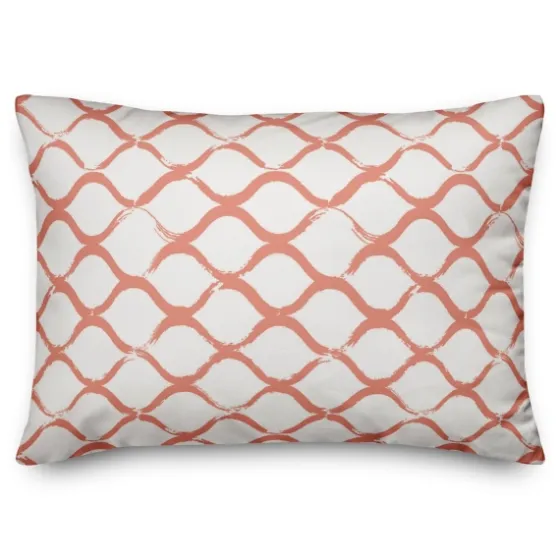 Coral Coastal Diamond Print Pillow-Kirkland's Home Best Sale