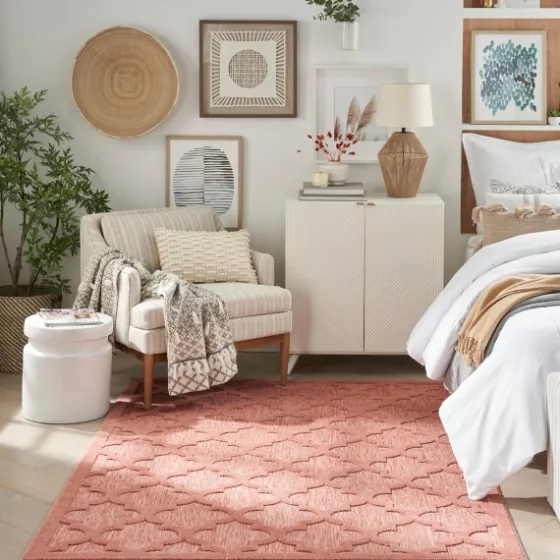 Coral Trellis Indoor/Outdoor Area Rug, 5X7-Kirkland's Home Online