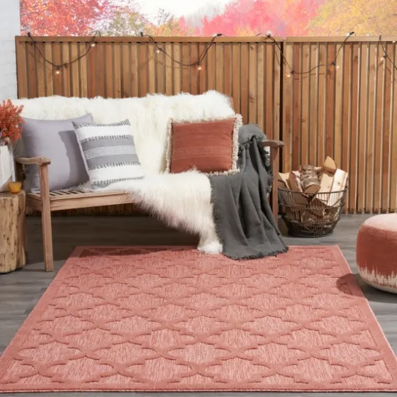 Coral Trellis Indoor/Outdoor Area Rug, 5X7-Kirkland's Home Online