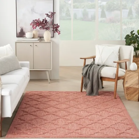 Coral Trellis Indoor/Outdoor Area Rug, 6X9-Kirkland's Home Best Sale