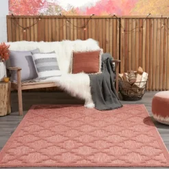 Coral Trellis Indoor/Outdoor Area Rug, 6X9-Kirkland's Home Best Sale