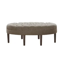 Cory Tufted Beige Linen Ottoman-Kirkland's Home Best Sale