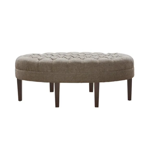 Cory Tufted Beige Linen Ottoman-Kirkland's Home Best Sale