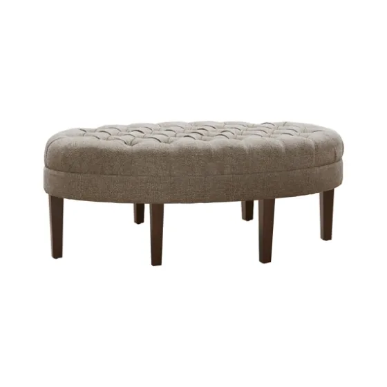 Cory Tufted Beige Linen Ottoman-Kirkland's Home Best Sale