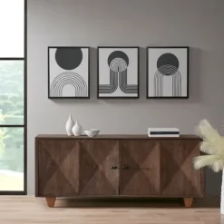 Cosmic Curl Geometric 3-Pc. Grayscale Wall Art-Kirkland's Home Outlet