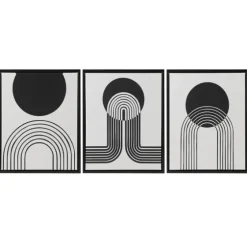 Cosmic Curl Geometric 3-Pc. Grayscale Wall Art-Kirkland's Home Outlet