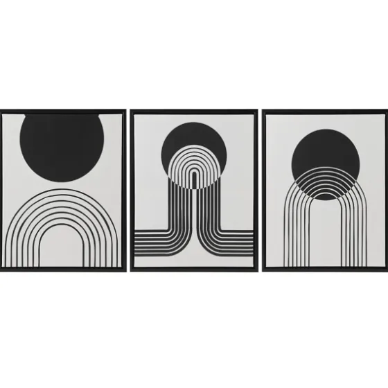 Cosmic Curl Geometric 3-Pc. Grayscale Wall Art-Kirkland's Home Outlet