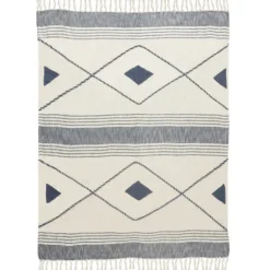 Cotton Diamond Geometric Fringe Throw-Kirkland's Home Flash Sale