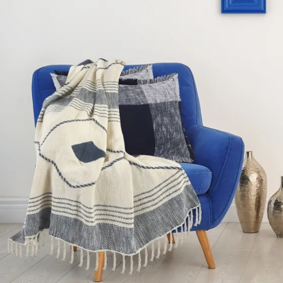 Cotton Diamond Geometric Fringe Throw-Kirkland's Home Flash Sale