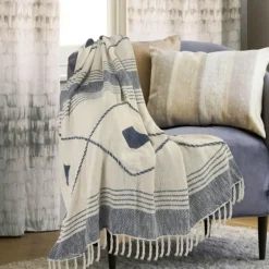 Cotton Diamond Geometric Fringe Throw-Kirkland's Home Flash Sale