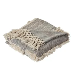 Cotton Fringe Eclectic Tufted Throw-Kirkland's Home Fashion
