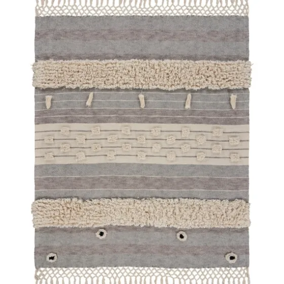Cotton Fringe Eclectic Tufted Throw-Kirkland's Home Fashion