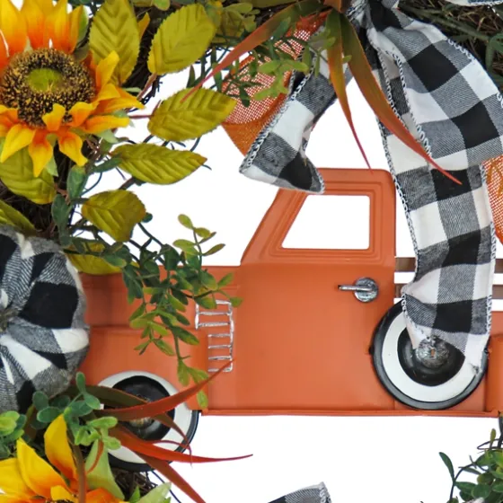 Country Car And Sunflowers Harvest Wreath-Kirkland's Home New