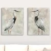 Crane At Dusk Giclee Canvas Art Prints, Set Of 2-Kirkland's Home Outlet