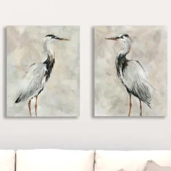 Crane At Dusk Giclee Canvas Art Prints, Set Of 2-Kirkland's Home Outlet