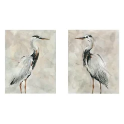 Crane At Dusk Giclee Canvas Art Prints, Set Of 2-Kirkland's Home Outlet