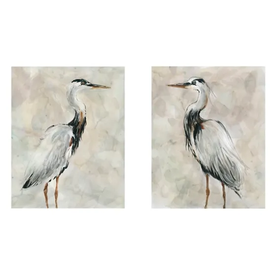 Crane At Dusk Giclee Canvas Art Prints, Set Of 2-Kirkland's Home Outlet