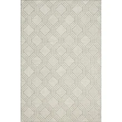 Cream And Blue Geo Indoor/Outdoor Area Rug, 7X9-Kirkland's Home Cheap