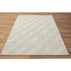 Cream And Blue Geo Indoor/Outdoor Area Rug, 7X9-Kirkland's Home Cheap