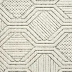 Cream And Blue Geo Indoor/Outdoor Area Rug, 7X9-Kirkland's Home Cheap