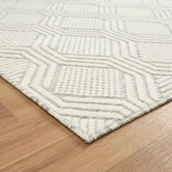 Cream And Blue Geo Indoor/Outdoor Area Rug, 7X9-Kirkland's Home Cheap