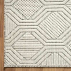 Cream And Blue Geo Indoor/Outdoor Area Rug, 7X9-Kirkland's Home Cheap