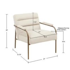 Cream And Gold Channeled Accent Chair-Kirkland's Home Store