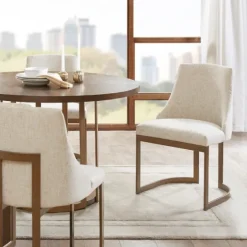 Cream And Gold Modern Dining Chairs, Set Of 2-Kirkland's Home New