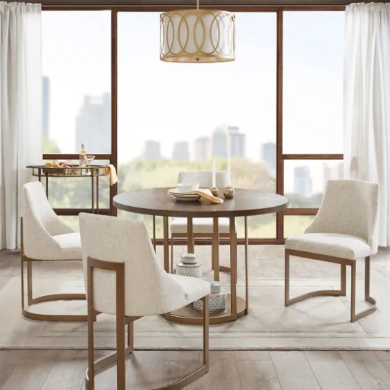 Cream And Gold Modern Dining Chairs, Set Of 2-Kirkland's Home New