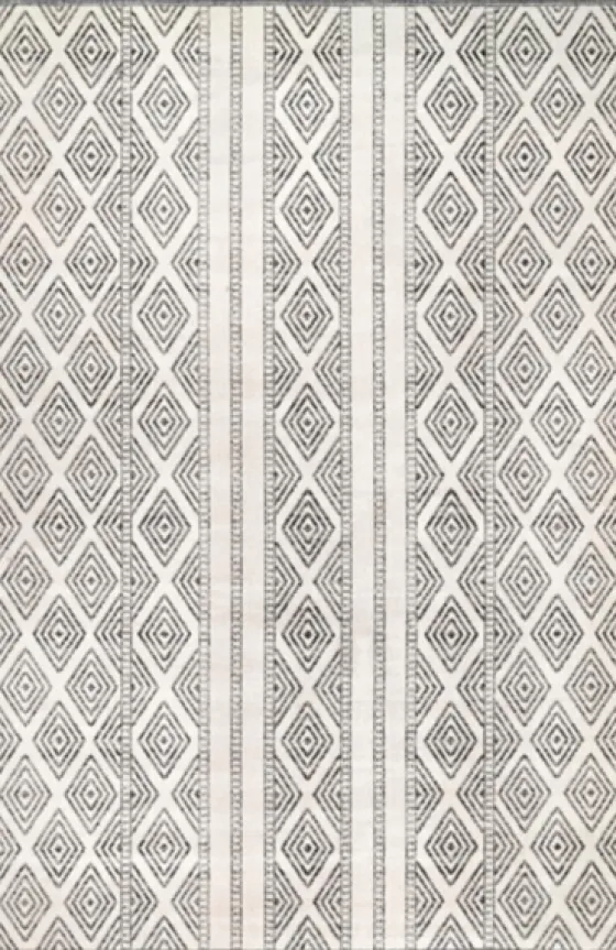 Cream And Gray Miriam Striped Outdoor Rug, 8X10-Kirkland's Home Discount