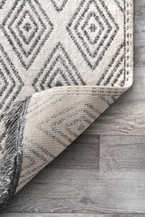Cream And Gray Miriam Striped Outdoor Rug, 8X10-Kirkland's Home Discount