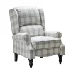 Cream And Gray Plaid Traditional Recliner-Kirkland's Home Outlet